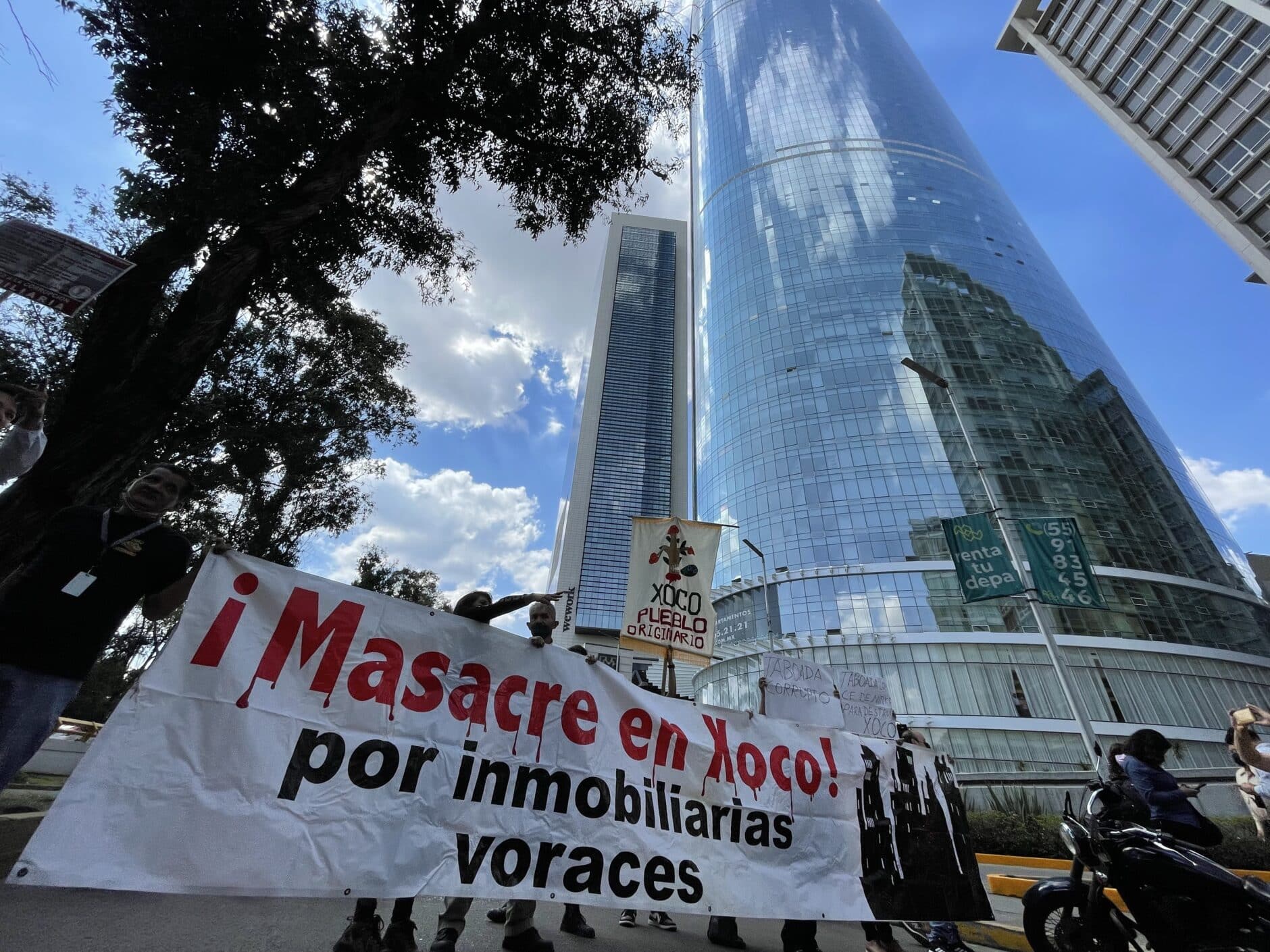 Residents protest inauguration of Mexico City’s tallest skyscraper