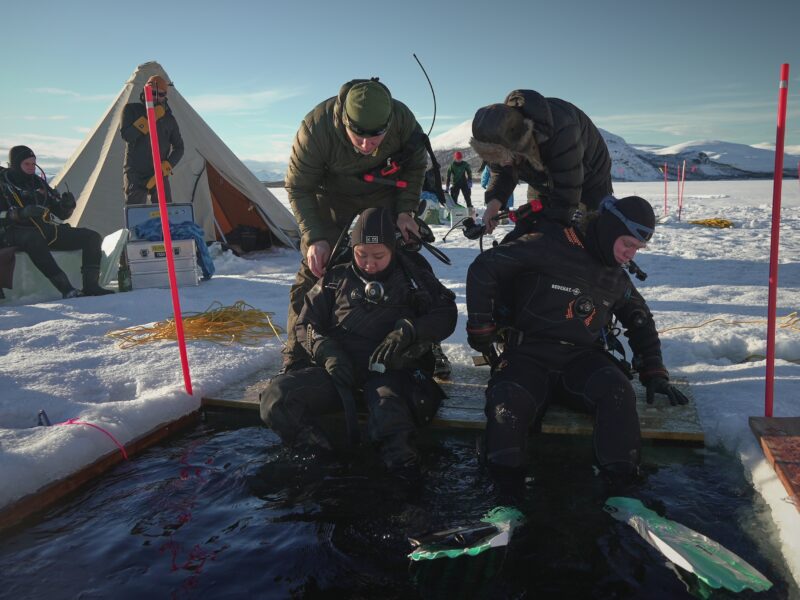 The sea beneath Arctic and Antarctic ice holds many secrets. These scientists dive deep to find out
