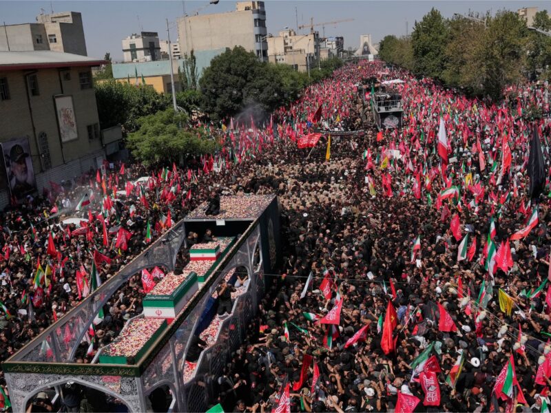 Mourners throng funeral procession in Tehran for Iran's Supreme Leader Ayatollah Ali Khamenei